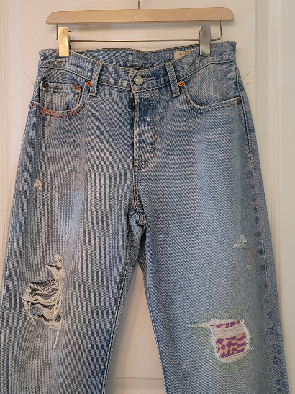 Distressed Jeans With Patches